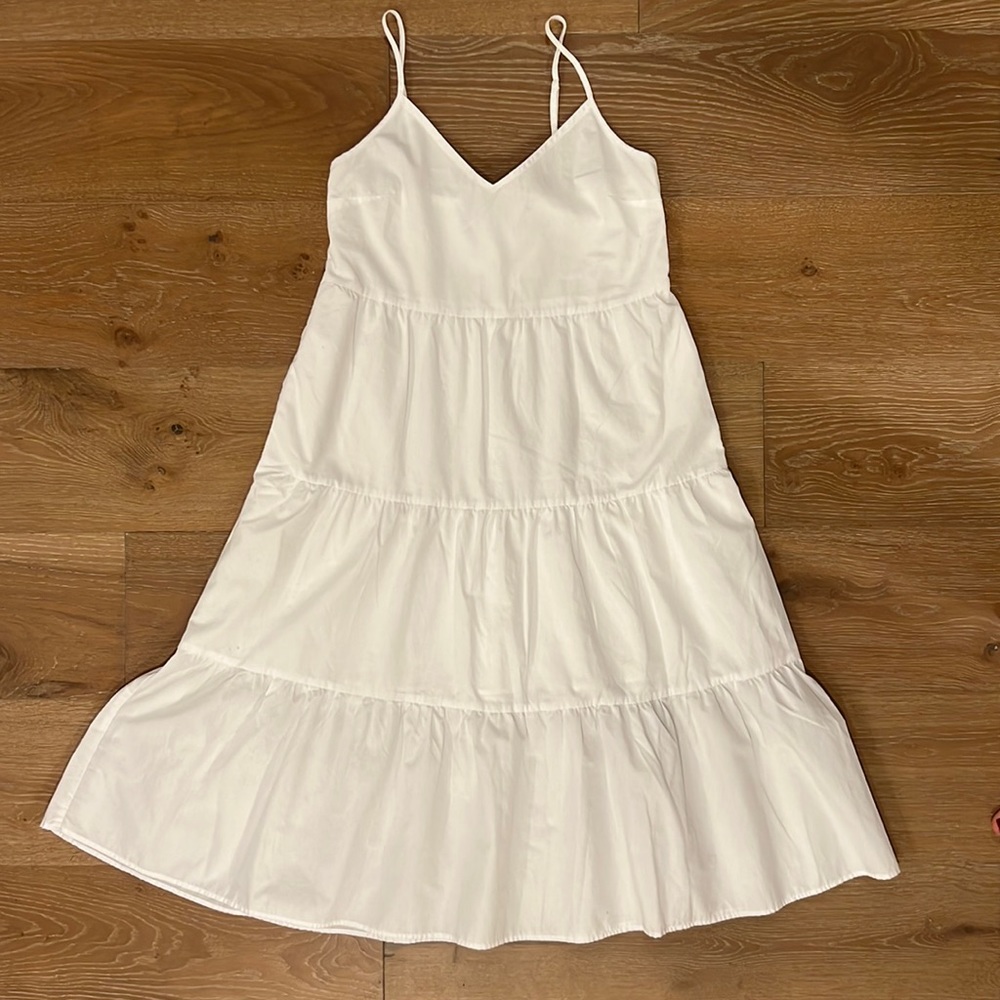 Abercrombie & Fitch White Tiered Midi Dress - Picture 4 of 7